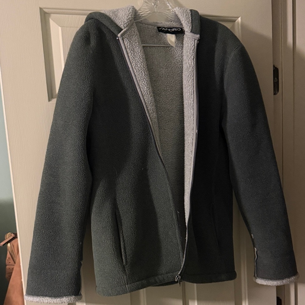 Sandro Women’s Gray Zip-Up Sweater